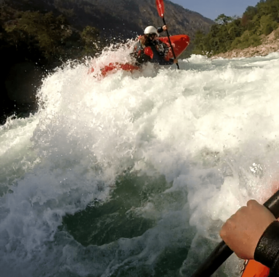 ( Laura Oakley on the Karnali River)